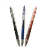 Low-gravity (weighted spring) retractable gel pen